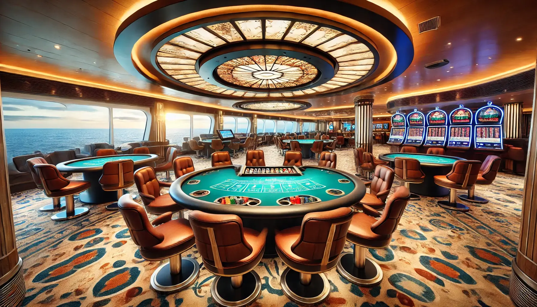 High-end gaming room on a luxury cruise ship